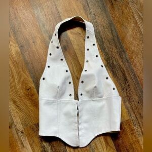 Princess Polly PALLADIA PU JORDY CORSET WHITE